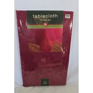 Bed Bath & Beyond 60 in X 104 in Table Cloth Poinsettia Scroll Oblong new